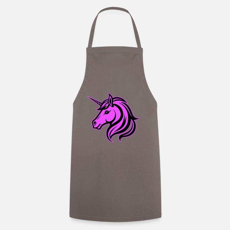 Unicorn Head - Cooking Apron - grey