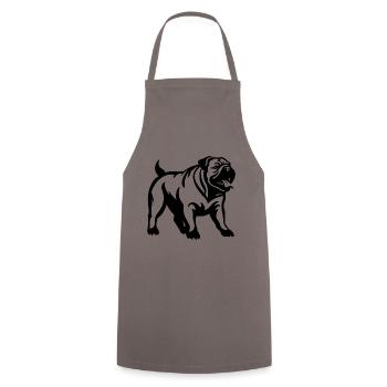 Chien bouledogue - Tablier de cuisine - gris - Devant - AI Model Male 185 dark (185cm)