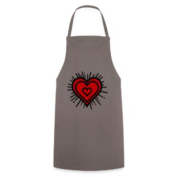 Herz Symbol Design - Kochschürze - Grau - Vorne - AI Model Male 185 dark (185cm)