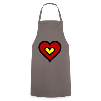 Symbole du cœur Amour - Tablier de cuisine - gris - Devant - AI Model Male 185 dark (185cm)