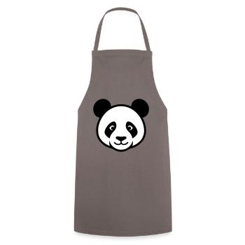 Panda Head - Cooking Apron - grey - Front - AI Model Male 185 dark (185cm)