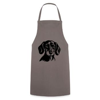Dachshund Hund Kopf Dackel - Kochschürze - Grau - Vorne - AI Model Male 185 dark (185cm)