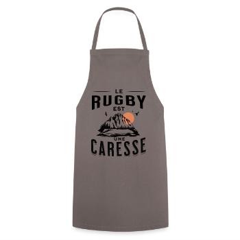 le rugby est une caresse - Tablier de cuisine - gris - Devant - AI Model Male 185 dark (185cm)