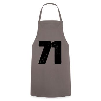 71 Zahl Trikot - Kochschürze - Grau - Vorne - AI Model Male 185 dark (185cm)