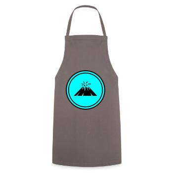 Icône de volcan - Tablier de cuisine - gris - Devant - AI Model Male 185 dark (185cm)