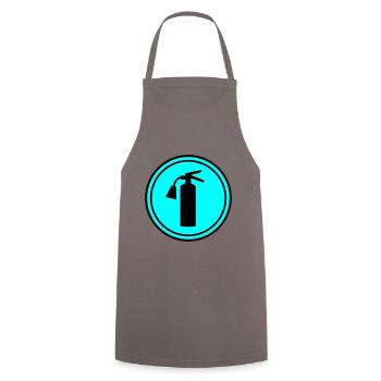 Symbole d’extincteur - Tablier de cuisine - gris - Devant - AI Model Male 185 dark (185cm)