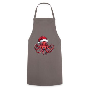 Oktopus Krake Weihnachten Portät - Kochschürze - Grau - Vorne - AI Model Male 185 dark (185cm)