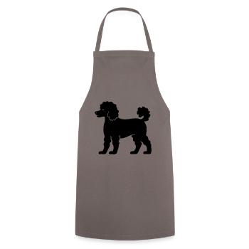 Poodle Hund - Kochschürze - Grau - Vorne - AI Model Male 185 dark (185cm)