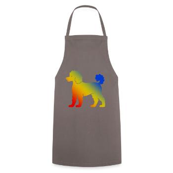 Caniche Chien Coloré - Tablier de cuisine - gris - Devant - AI Model Male 185 dark (185cm)