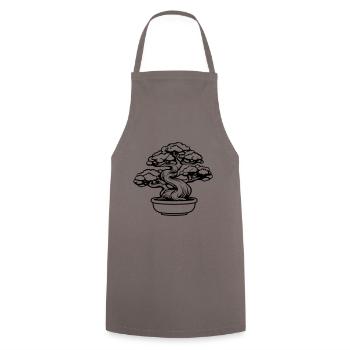 Bonsai Tree Symbol - Cooking Apron - grey - Front - AI Model Male 185 dark (185cm)