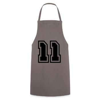 11 Zahl symbol - Kochschürze - Grau - Vorne - AI Model Male 185 dark (185cm)