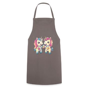 Unicorn Beer Funny Booze - Cooking Apron - grey - Front - AI Model Male 185 dark (185cm)