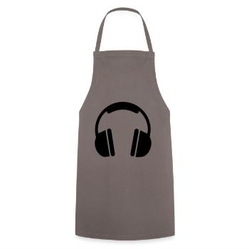 Kopfhörer Symbol - Kochschürze - Grau - Vorne - AI Model Male 185 dark (185cm)