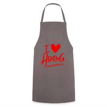 Ich liebe Hiking - Kochschürze - Grau - Vorne - AI Model Male 185 dark (185cm)