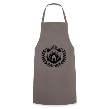 Bear Grizzly Animal - Cooking Apron - grey - Front - AI Model Male 185 dark (185cm)
