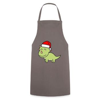 Dinosaure tricératops Noël Noël - Tablier de cuisine - gris - Devant - AI Model Male 185 dark (185cm)