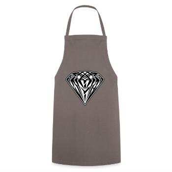 Diamant Symbol Icon - Kochschürze - Grau - Vorne - AI Model Male 185 dark (185cm)