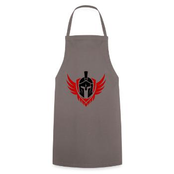 Spartaner Helm Symbol - Kochschürze - Grau - Vorne - AI Model Male 185 dark (185cm)