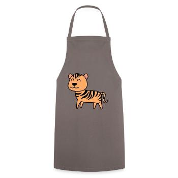 Tiger Comic Animal - Cooking Apron - grey - Front - AI Model Male 185 dark (185cm)