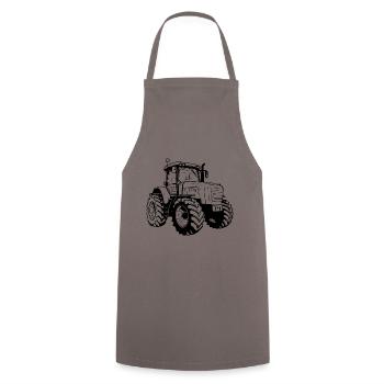 Traktor Symbol - Kochschürze - Grau - Vorne - AI Model Male 185 dark (185cm)