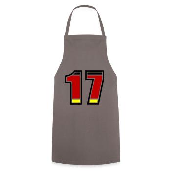 17 Nummer Deutschland Trikot - Kochschürze - Grau - Vorne - AI Model Male 185 dark (185cm)