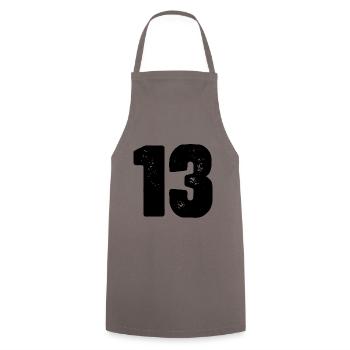 13 Zahl Trikot - Kochschürze - Grau - Vorne - AI Model Male 185 dark (185cm)