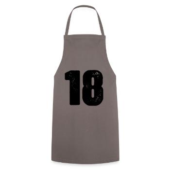 18 Zahl Trikot - Kochschürze - Grau - Vorne - AI Model Male 185 dark (185cm)