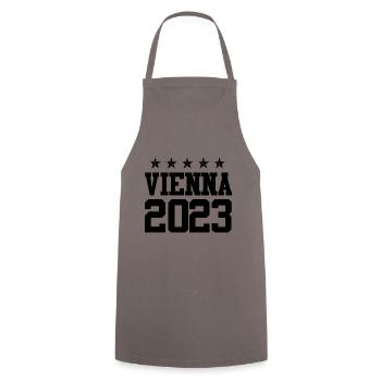 Vienna 2023 Wien - Cooking Apron - grey - Front - AI Model Male 185 dark (185cm)