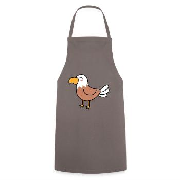 Adler Comic Tier - Kochschürze - Grau - Vorne - AI Model Male 185 dark (185cm)