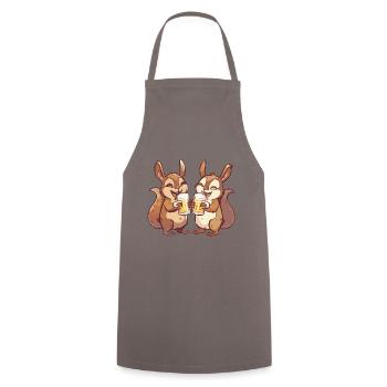 Squirrel Comic Beer Funny Booze - Cooking Apron - grey - Front - AI Model Male 185 dark (185cm)