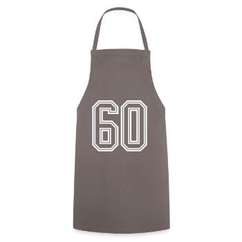 Symbole de 60 chiffres - Tablier de cuisine - gris - Devant - AI Model Male 185 dark (185cm)