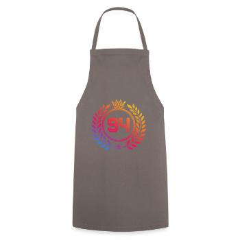 94 Number wreath - Cooking Apron - grey - Front - AI Model Male 185 dark (185cm)