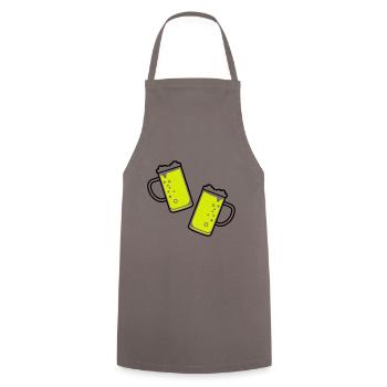 Beer glass beer mug beer - Cooking Apron - grey - Front - AI Model Male 185 dark (185cm)