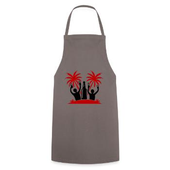 Insel Party Feiern Bier - Kochschürze - Grau - Vorne - AI Model Male 185 dark (185cm)