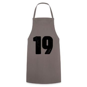 19 Zahl Trikot - Kochschürze - Grau - Vorne - AI Model Male 185 dark (185cm)