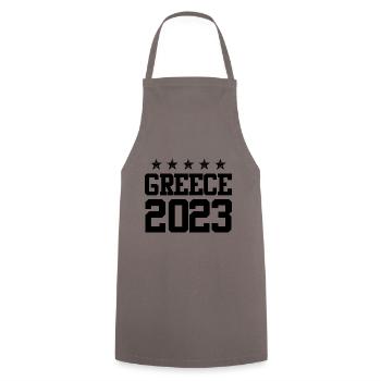 Grèce 2023 - Tablier de cuisine - gris - Devant - AI Model Male 185 dark (185cm)