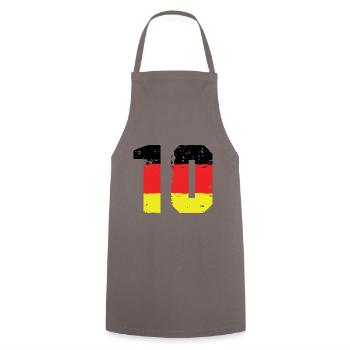 10 Zahl Deutschland Trikot - Kochschürze - Grau - Vorne - AI Model Male 185 dark (185cm)