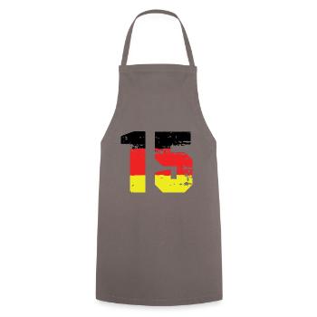 15 Number Germany Jersey - Cooking Apron - grey - Front - AI Model Male 185 dark (185cm)