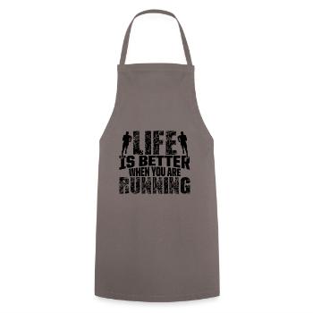 live better running - Cooking Apron - grey - Front - AI Model Male 185 dark (185cm)
