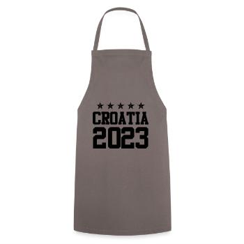 Croatia 2023 - Cooking Apron - grey - Front - AI Model Male 185 dark (185cm)