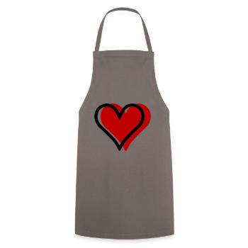 Symbole de l’amour du cœur - Tablier de cuisine - gris - Devant - AI Model Male 185 dark (185cm)