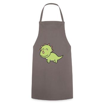 Dinosaure tricératops bande dessinée - Tablier de cuisine - gris - Devant - AI Model Male 185 dark (185cm)