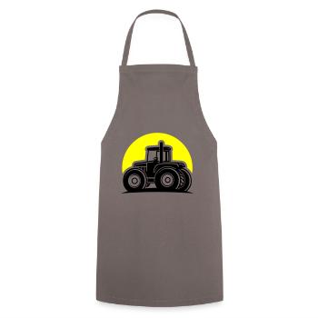 Traktor Icon Farmer Symbol - Kochschürze - Grau - Vorne - AI Model Male 185 dark (185cm)