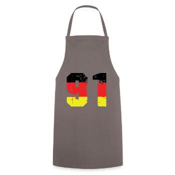 91 Numéro Allemagne Jersey - Tablier de cuisine - gris - Devant - AI Model Male 185 dark (185cm)