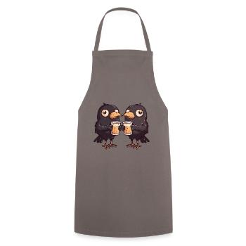Raven Crow Comic bière Party boisson - Tablier de cuisine - gris - Devant - AI Model Male 185 dark (185cm)