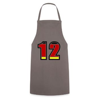 12 Nummer Deutschland Trikot - Kochschürze - Grau - Vorne - AI Model Male 185 dark (185cm)