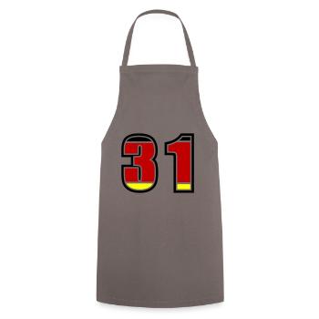 31 Numéro Allemagne Jersey - Tablier de cuisine - gris - Devant - AI Model Male 185 dark (185cm)