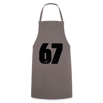 67 Number jersey - Cooking Apron - grey - Front - AI Model Male 185 dark (185cm)