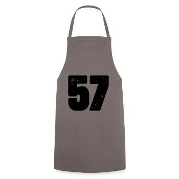 57 Zahl Trikot - Kochschürze - Grau - Vorne - AI Model Male 185 dark (185cm)