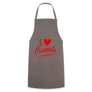 Ich liebe Kochen - Kochschürze - Grau - Vorne - AI Model Male 185 dark (185cm)